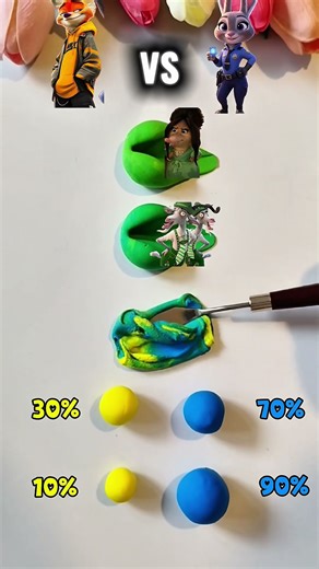 Mixing Yellow and Blue Clay 💛💙 | Zootopia 2 Color Mix #claymixing