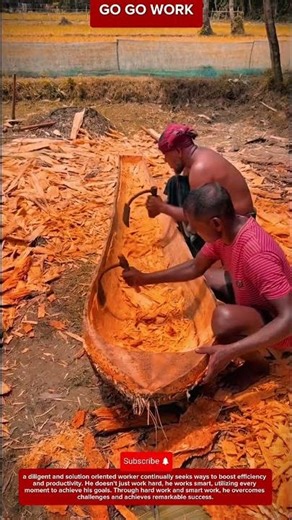 Manual Wood Carving Technique for Shaping Large Tree Trunks into Functional Timber Structures