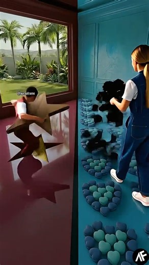 THIS SPLIT FLOOR IS MAGIC! 😱🔵🩷 Luxury Epoxy Transformation #epoxy #epoxyfloor