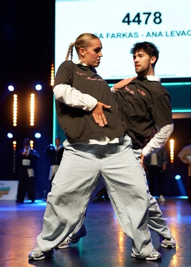 🇸🇮 6th Place – Žiga Farkaš & Ana Levačič (Slovenia) in Hip Hop Duo Adults at the IDO World Championship in Ljubljana.