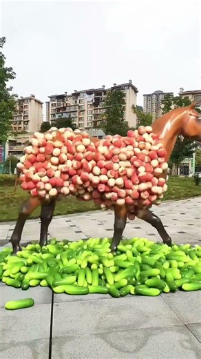 The vegetable horse is so fun, c4d animation, decompression, special effects