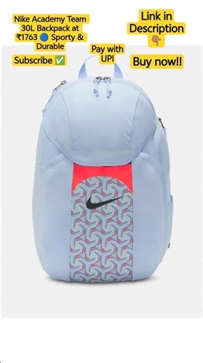 Nike Academy Team 30L Backpack at ₹1763 🔵 Sporty & Durable