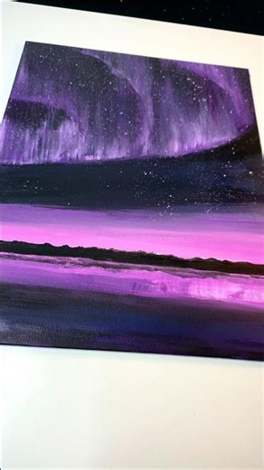 Northern Lights Acrylic Painting / Easy Painting Ideas for Beginners🌌 #art #aurora #paintingideas