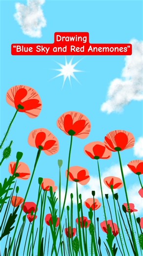 The Art of Time: Blue Skies & Red Anemones