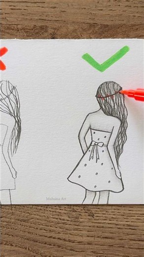 How to draw a girl #shorts #craft #art #drawing #crafts #satisfying