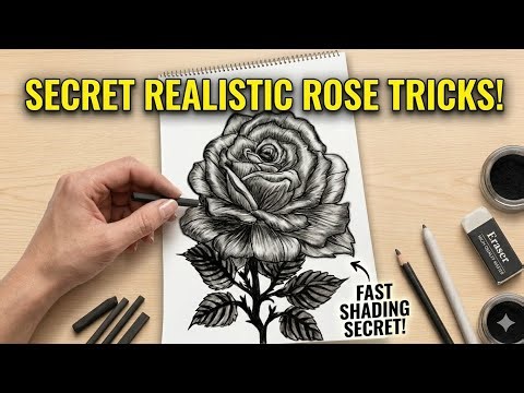 "How to Draw a Realistic Rose। Easy Way to Draw a 3D Rose🌹। Step By Step Drawing Tutorial" ✨