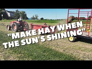Raking & Baling Hay with the Kioti DK65s New Holland 275 Baler