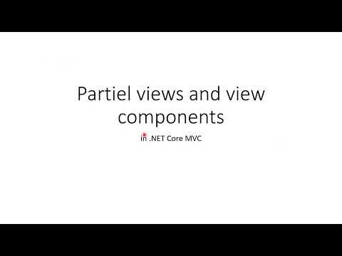 Partial views and view components in NET Core MVC