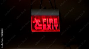 sign emergency exit in case of fire