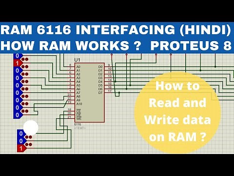 RAM 6116 Interfacing |How to read and write Data on RAM |RAM Circuit Design on Proteus (URDU/HINDI)