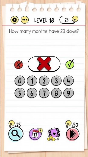How many months have 28 days? Brain Test Level 18 #games #brain