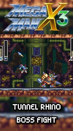 Tunnel Rhino Boss Fight - Mega Man X3 #megaman #x3 #gaming #boss #shorts