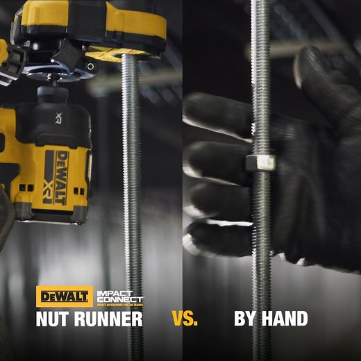 WORK FAST SAVE TIME - The DT20562-QZ Threaded Rod Nut Runner works 3x Faster than Running by hand. | DEWALT