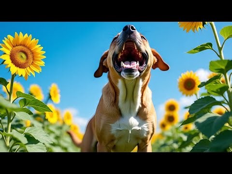 Giant Boerboel Dog Video 🐶💪 | Loud Barking Sound in Beautiful Sunflower Farm 🌻🔊