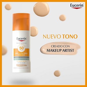 Descubre el nuevo Eucerin Sun Oil Control con Color. #ProtecciónSolarSuperior que te da 12h de efecto matificante, reducción del sebo en la piel y además de cobertura en tono medio. 😍 Tu nuevo favorito de Eucerin es #MasQueUnSolar ☀️ | Eucerin