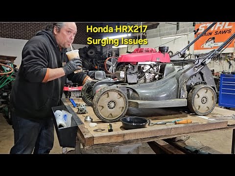 Honda HRX 217 lawn mower is surging. Here's how I fixed it. # HondaHRX217 #honda217