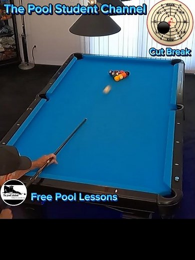 10 Ball Cut Break, w/tip location indicator (Free Pool Lessons)