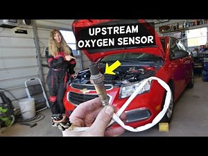 UPSTREAM OXYGEN SENSOR REPLACEMENT REMOVAL CHEVROLET SONIC, CRUZE. OXYGEN SENSOR 1 LOCATION