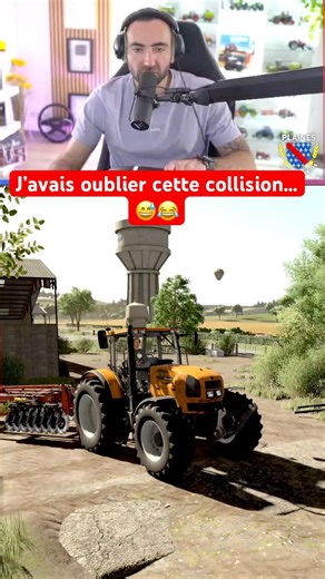 J’avais oublier cette collision… 😅😂 #fs25 #farmingsimulator25