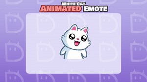White Cat Wiggle Dance Animated Emote: Twitch/discord GIF - Etsy