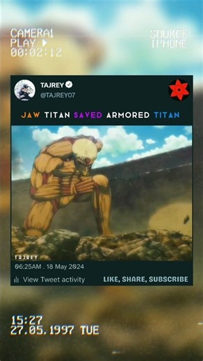 Armored Titan destroy armored train & Jaw Titan save Armored Titan 🤯🔥