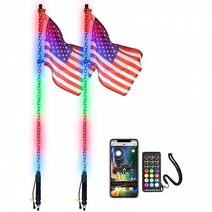 [Hot Item] Pair 6FT RGB LED Dancing Whip Lights