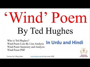 Wind Poem By Ted Hughes, Wind Poem Summary, Wind Poem Line by Line Analysis, Wind Poem Lecture, PDF.