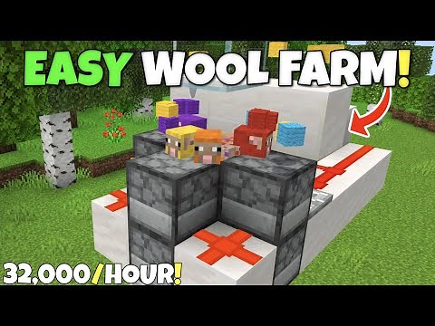 Minecraft Bedrock: FAST WOOL FARM Tutorial! 32,000+ / Hour! MCPE Xbox PC PS5 Switch