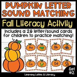 Pumpkin Beginning Sound Matching Set #2 Initial Sound Letter Kindergarten Center