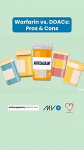 🩸💊 Warfarin vs. DOACs: Pros and Cons This clip from our site heart.medicalvisual.com dives into the differences between traditional warfarin and the newer DOACs (Eliquis, Pradaxa, Xarelto) to help you make informed decisions in clinical practice. From dosing flexibility to potential interactions, each option comes with its own set of considerations. 👉 What’s your go-to anticoagulant for managing AFib or VTE? Drop your thoughts below! . . . . . #Anticoagulants #Warfarin #DOACs #CardiologyEduca
