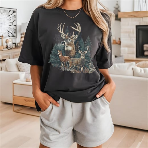 Vintage Deer Tshirt – Cottagecore Clothing Hunting Season Tee | Woodland Comfort Colors Vintage Shirt for Outdoor Lovers - Etsy