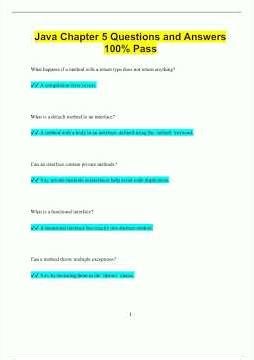 Java Chapter 5 Questions and Answers 100 Pass980