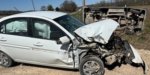 Mail truck driver taken to hospital after collision north of Lawrence