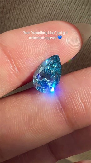 Pear Blue Lab-Grown Diamond 💙💎 #diamond #ring #pear