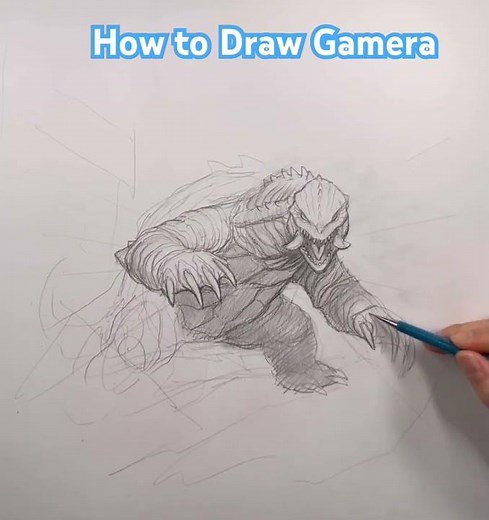 How to Draw Gamera #frankchoartist #gamera #godzilla #drawing #sketch #art #kaiju #howtodraw