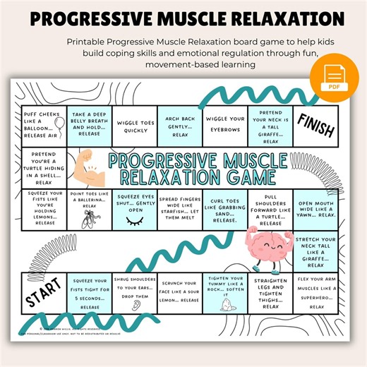 Progressive Muscle Relaxation Board Game for Kids | SEL Coping Skills Activity (digital Download) - Etsy