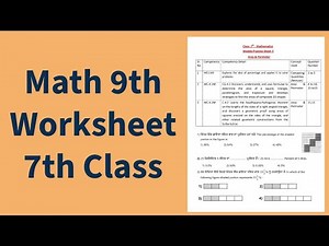 7th Class Math 9th Worksheet Solution for Competency Exams 2024