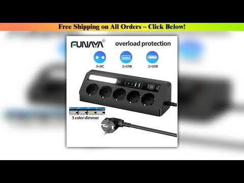 EU Table Corner Socket Multiple Socket with LED Light Power Strip Overload Surge Protection with