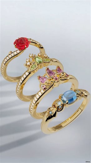 Pandora on Instagram: "New gold Princess rings = royalty, unlocked. Enchanted upgrades? Meet major sparkle. 💍 👑 Disney’s Belle launching August 28th. #DisneyxPandora #PandoraRing #DisneyPrincess 🔍 Featuring: Disney Princess Rapunzel Tiara Ring (163651C01) Disney Aladdin Princess Jasmine Ring (192344C01) Disney Princess Tiana Tiara Ring (193653C01)"