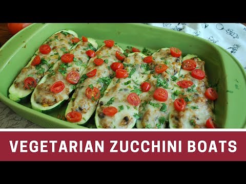 Vegetarian Zucchini Boats | Stuffed Zucchini Recipe | No eggs