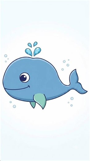 How to Draw a Cute Big Whale 🐋✏️ Easy Step-by-Step Drawing