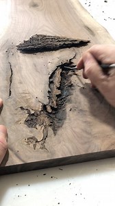 109K views · 605 reactions | When working with live edge, you often encounter bark inclusions such as this one. It’s important to clean them out and remove any bark and loose debris before filling with epoxy of finishing your piece. We normally use a Dental Pick (as seen in this video) and/or an old chisel to remove the bark. - #Satisfying #Satisfy #Bark #LiveEdge #OddlySatisfying #ASMR #asmrcommunity #asmrvideo | Jeff Mack Designs | Facebook