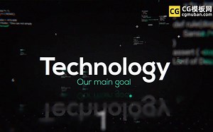 PR模板：数字科技片头模版 高智商神探夏洛克科学技术信息代码背景文字放大标题PR模板technology intro