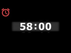 58 Minutes Countdown Timer with Realistic Clock Sound Only