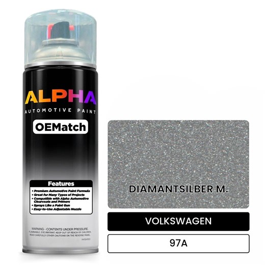 VOLKSWAGEN Diamond Silver Metallic 97A | OEMatch Automotive Spraycan