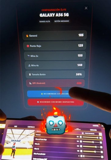 Respuesta a @team todo rojo SENSIBILIDAD COMÚN SAMSUNG GALAXY A56 5G #freefire #garenafreefire #jugadores #rojos #IA