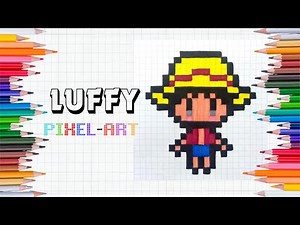 Pixel Art Tutorial: Drawing LUFFY Step By Step #luffy #onepiece