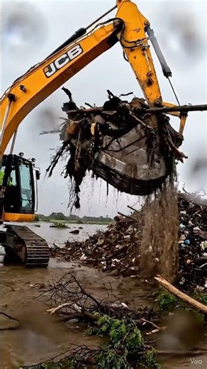 JCB in Flood Rescue Operation 🌊 Powerful Machine Saving Lives 🚜 #JCB #Shorts #Rescue
