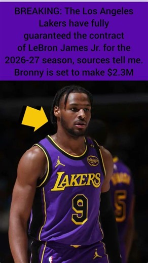 BREAKING! Lakers Lock Bronny James for 2026-27 🔥🏀#BronnyJames#Lakers#NBA