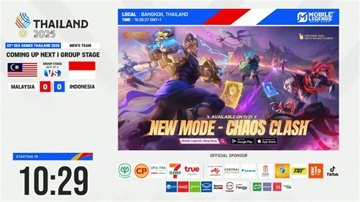 Welcome to Day 1 of the 33rd SEA Games Thailand – MLBB Men's Group Stage! Join us from December 13–17 as the best national teams in Southeast Asia battle for regional supremacy on the MLBB stage. Stay tuned for intense matches, top-tier plays, and nonstop action throughout the tournament. Don’t forget to like, share, and subscribe so you don’t miss a moment! | Mobile Legends: Bang Bang